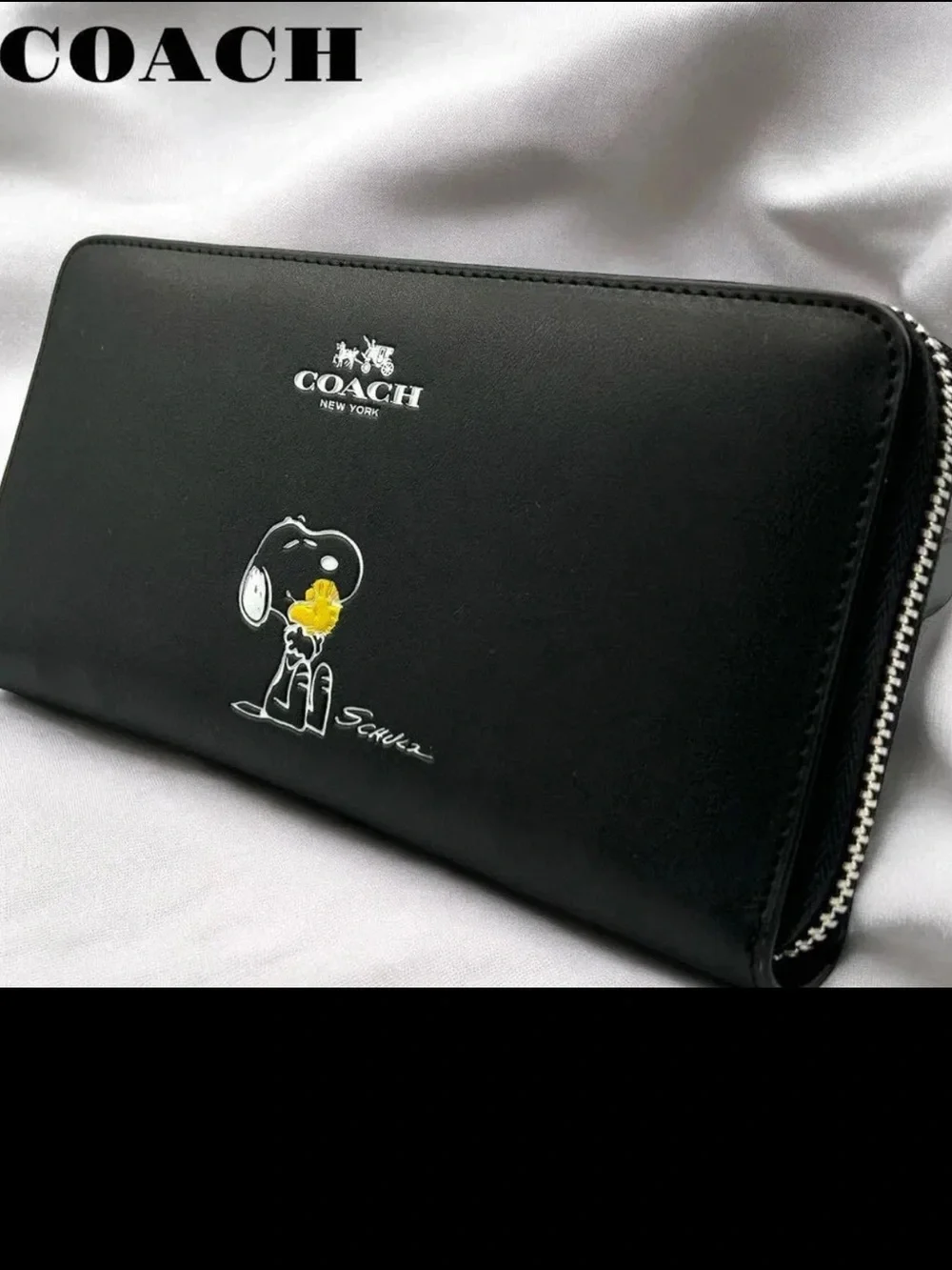 Coach X peanuts Snoopy Woodstock leather Long zippy wallet collectible NWT
